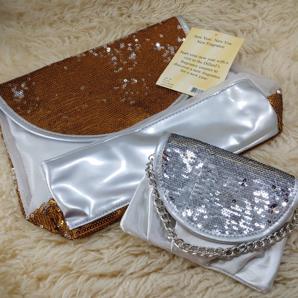 DILLARD'S Silver/Gold, New Year, New You (2) Bags